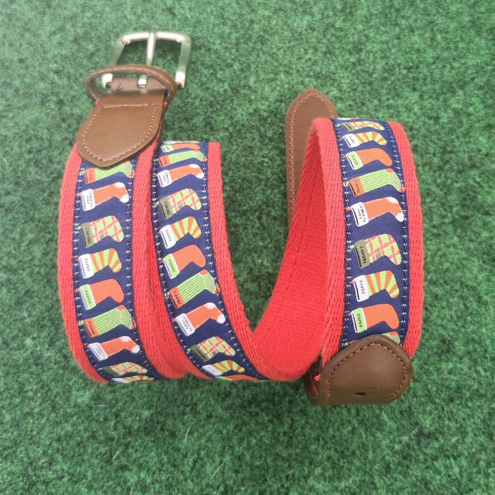 Colorful Christmas Belt with Brown Leather And Stockings JAIJ